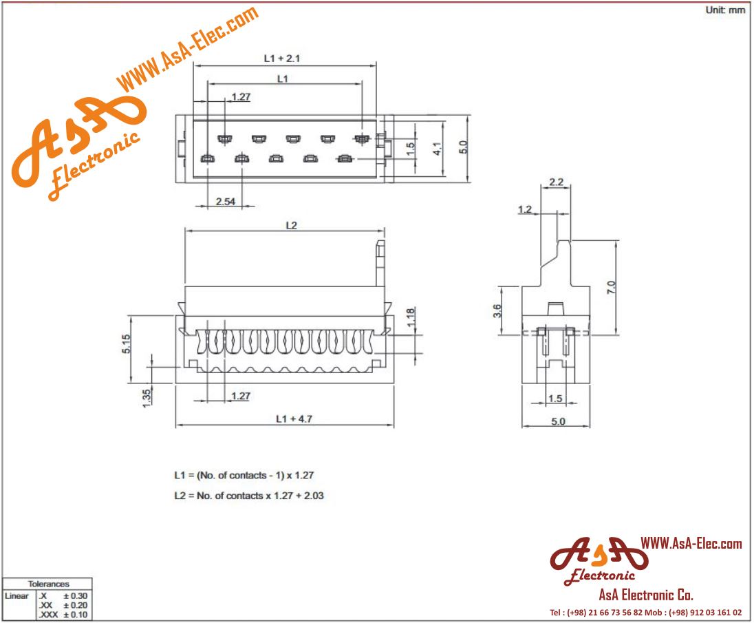 آی دی سی نر سر کابلی قرمز میکرو مچ(دیل سوکت) 16 پین 2.54mm